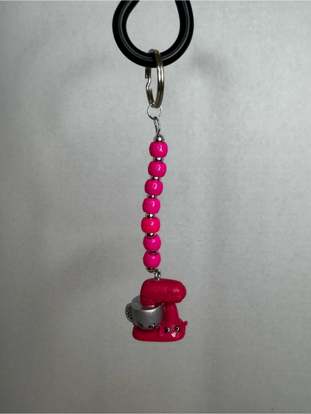 Kids Pink Beaded mixer Keychain Charm